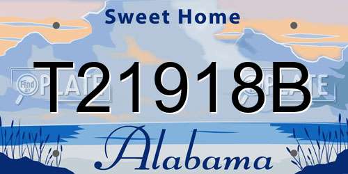 T21918B Alabama License Plate
