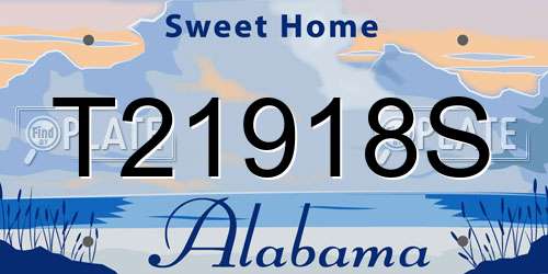 T21918S Alabama License Plate