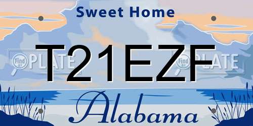 T21EZF Alabama License Plate