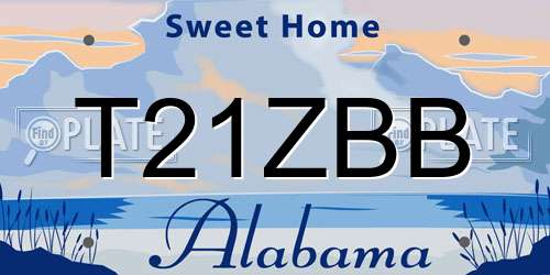T21ZBB Alabama License Plate