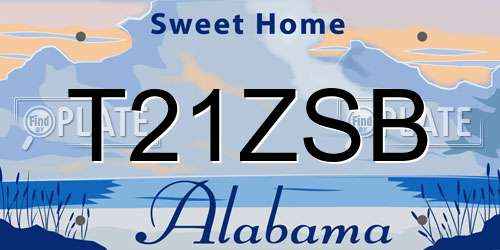 T21ZSB Alabama License Plate