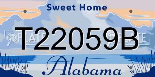 T22059B Alabama License Plate