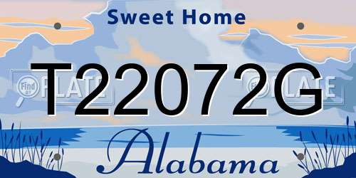 T22072G Alabama License Plate