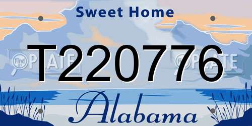 T220776 Alabama License Plate