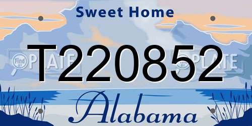 T220852 Alabama License Plate