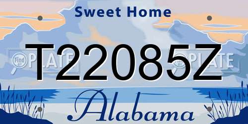 T22085Z Alabama License Plate