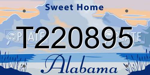 T220895 Alabama License Plate
