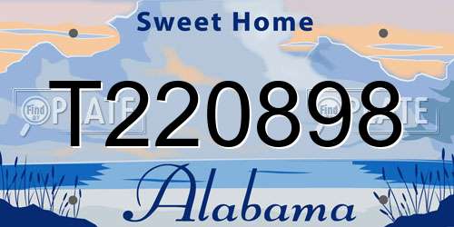 T220898 Alabama License Plate