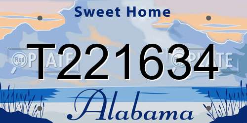 T221634 Alabama License Plate