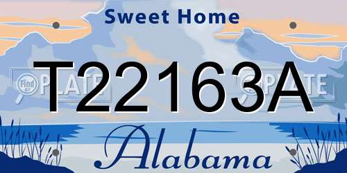 T22163A Alabama License Plate
