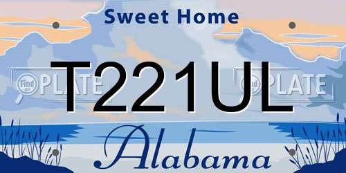 T221UL Alabama License Plate