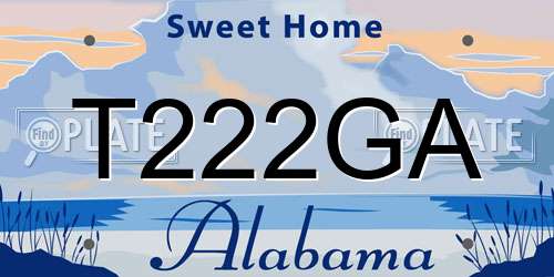 T222GA Alabama License Plate