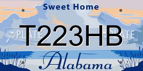 T223HB Alabama License Plate