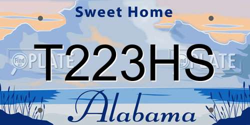 T223HS Alabama License Plate