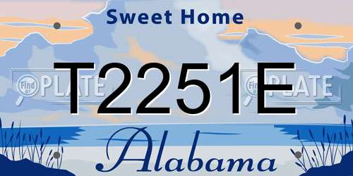 T2251E Alabama License Plate