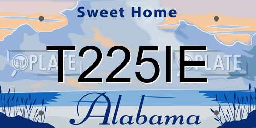 T225IE Alabama License Plate
