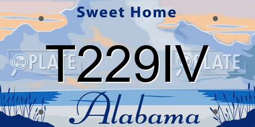 T229IV Alabama License Plate