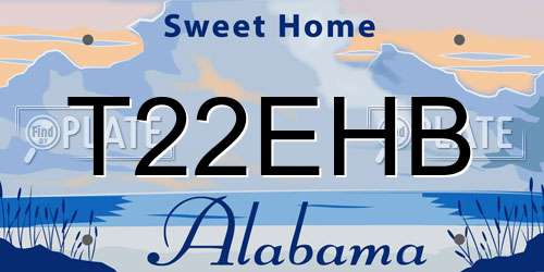 T22EHB Alabama License Plate