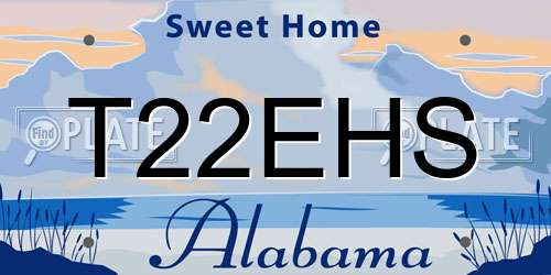 T22EHS Alabama License Plate