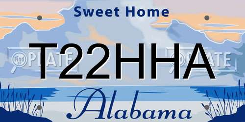 T22HHA Alabama License Plate