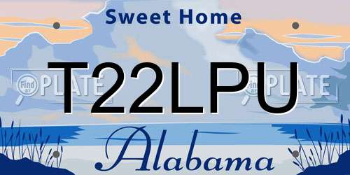 T22LPU Alabama License Plate