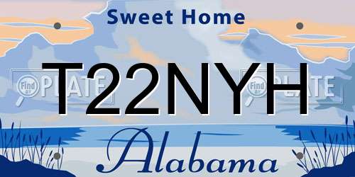 T22NYH Alabama License Plate
