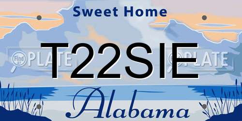 T22SIE Alabama License Plate