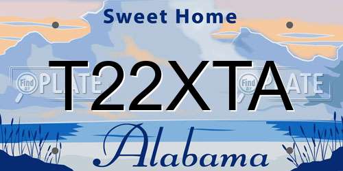 T22XTA Alabama License Plate