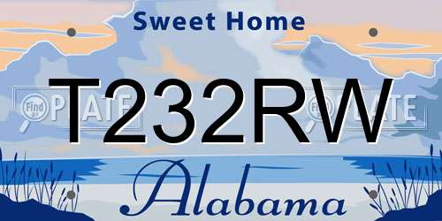 T232RW Alabama License Plate
