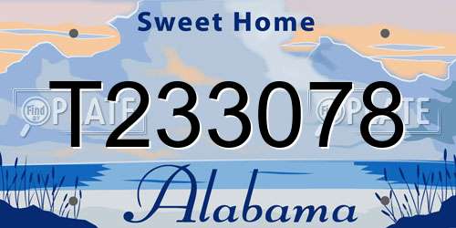 T233078 Alabama License Plate