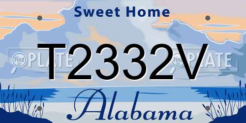 T2332V Alabama License Plate