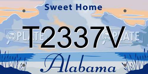 T2337V Alabama License Plate
