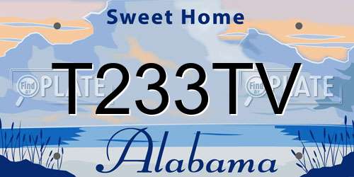T233TV Alabama License Plate
