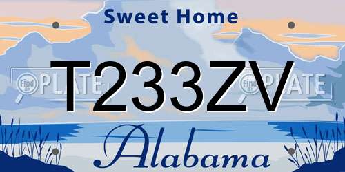 T233ZV Alabama License Plate