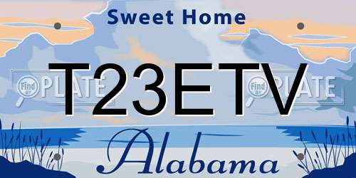 T23ETV Alabama License Plate