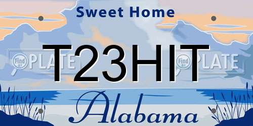 T23HIT Alabama License Plate