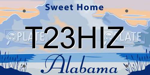 T23HIZ Alabama License Plate
