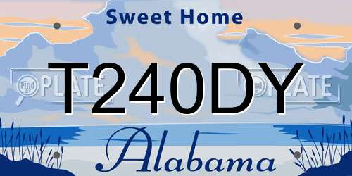 T240DY Alabama License Plate