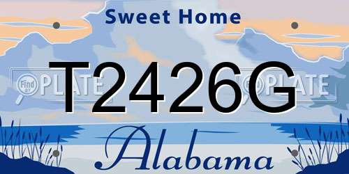 T2426G Alabama License Plate