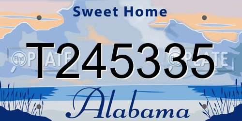 T245335 Alabama License Plate