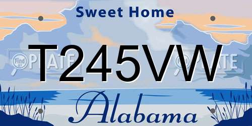 T245VW Alabama License Plate