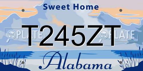 T245ZT Alabama License Plate