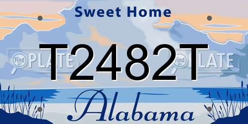 T2482T Alabama License Plate