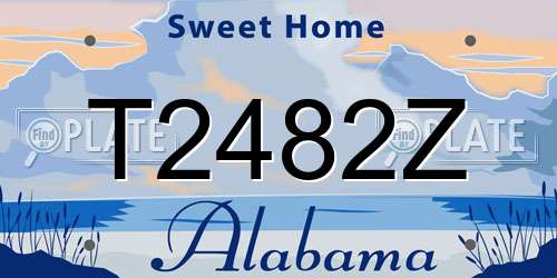 T2482Z Alabama License Plate