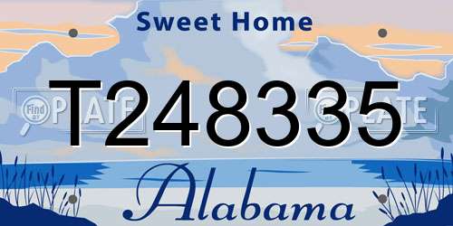 T248335 Alabama License Plate