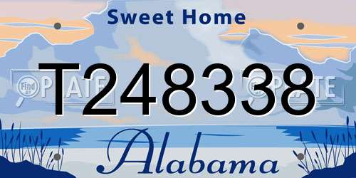 T248338 Alabama License Plate