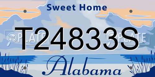 T24833S Alabama License Plate