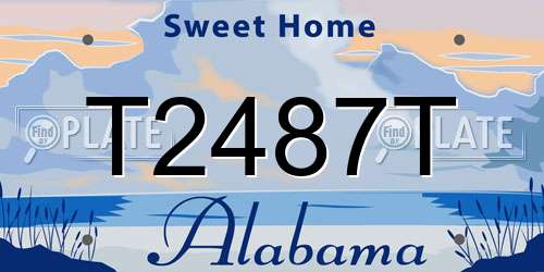 T2487T Alabama License Plate
