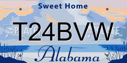 T24BVW Alabama License Plate