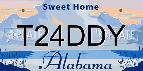 T24DDY Alabama License Plate